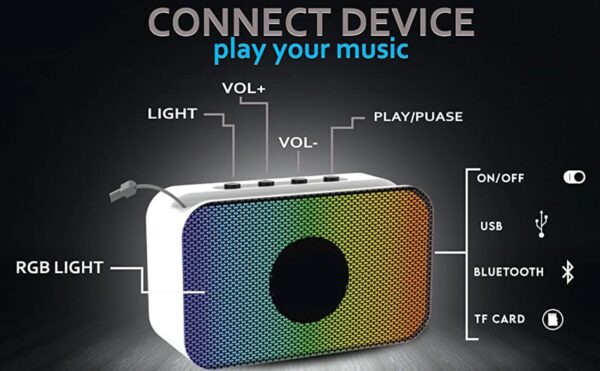 5W Bluetooth Speaker with Mic & Long Playtime, HD Surround Sound and Rich Bass, Also Support Pen Drive, SD Card, - Image 5